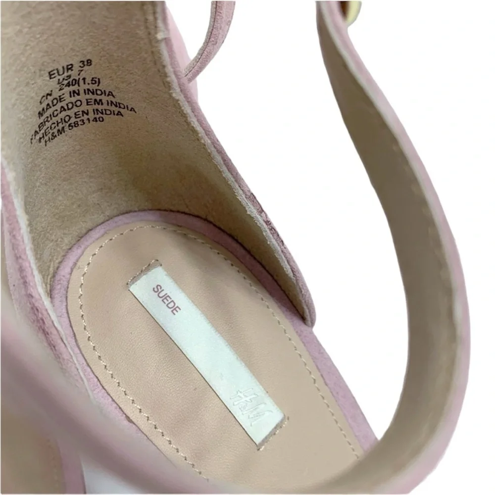 H&M Suede Bow Stiletto Heels Size 7/38 New